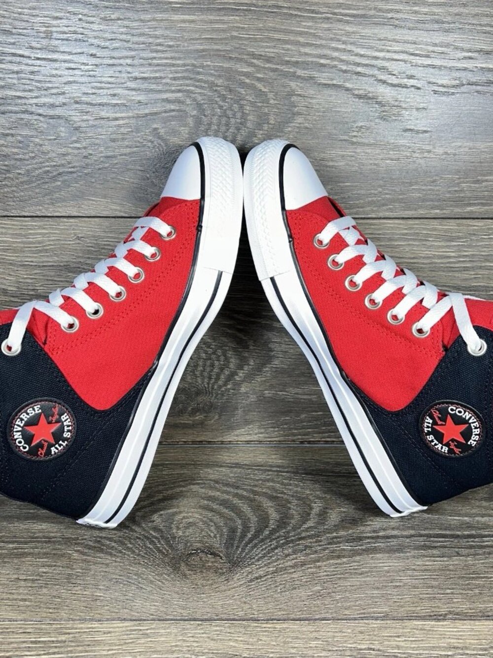 Converse Mens Chuck Taylor All Star High Street Mid Red Black Shoes Sneakers New